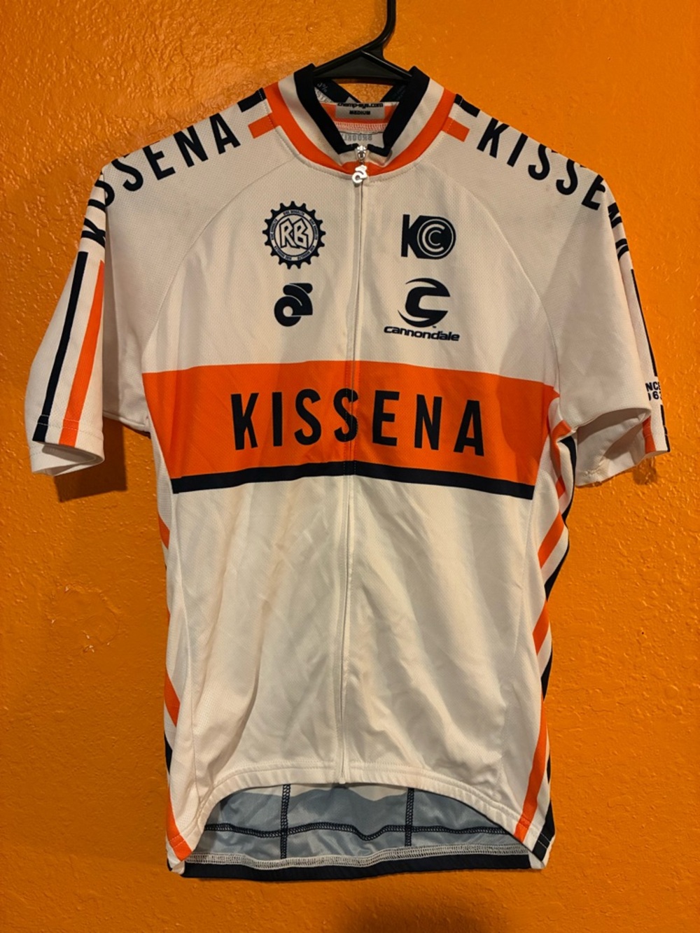 Kissena Men’s Short Sleeve Cycling Jersey - White & Orange